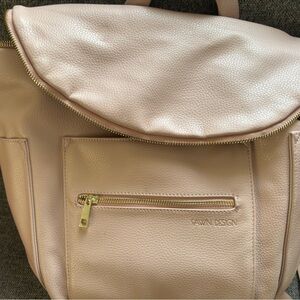 FAWN vegan leather backpack crossbody large. Black FAWN regular size. Brown